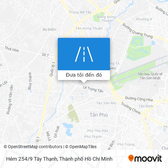 Bản đồ Hẻm 254/9 Tây Thạnh