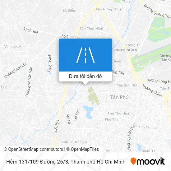 Bản đồ Hẻm 131/109 Đường 26/3