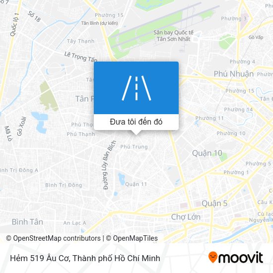 Bản đồ Hẻm 519 Âu Cơ