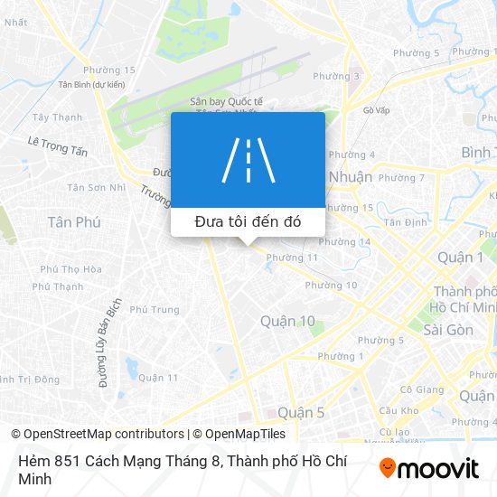 Bản đồ Hẻm 851 Cách Mạng Tháng 8