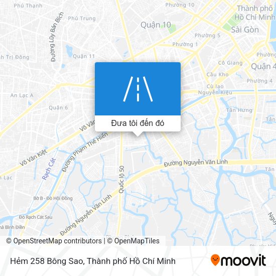 Bản đồ Hẻm 258 Bông Sao