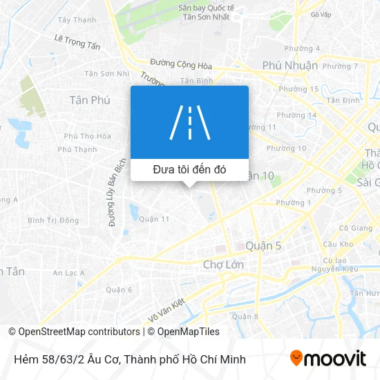 Bản đồ Hẻm 58/63/2 Âu Cơ