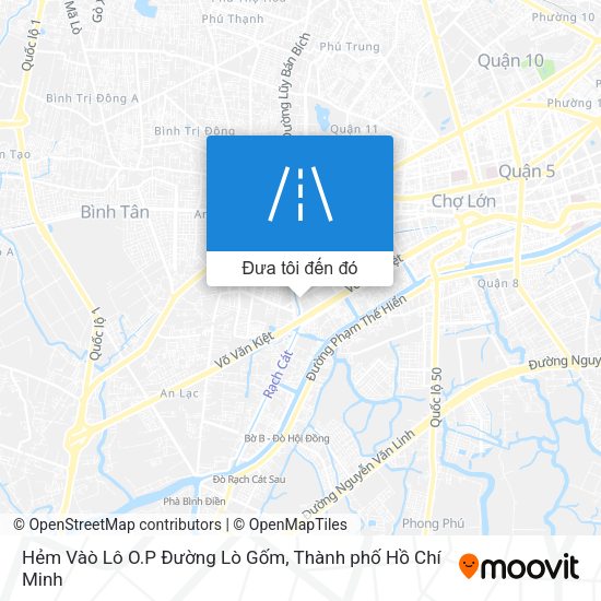 Bản đồ Hẻm Vàò Lô O.P Đường Lò Gốm