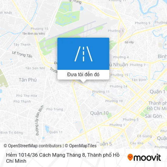 Bản đồ Hẻm 1014/36 Cách Mạng Tháng 8