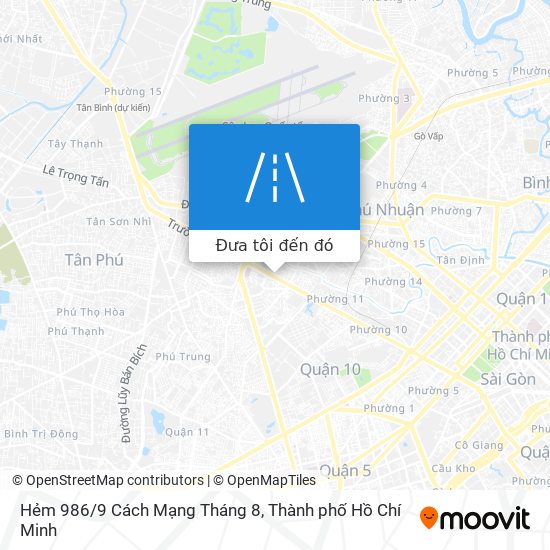 Bản đồ Hẻm 986/9 Cách Mạng Tháng 8