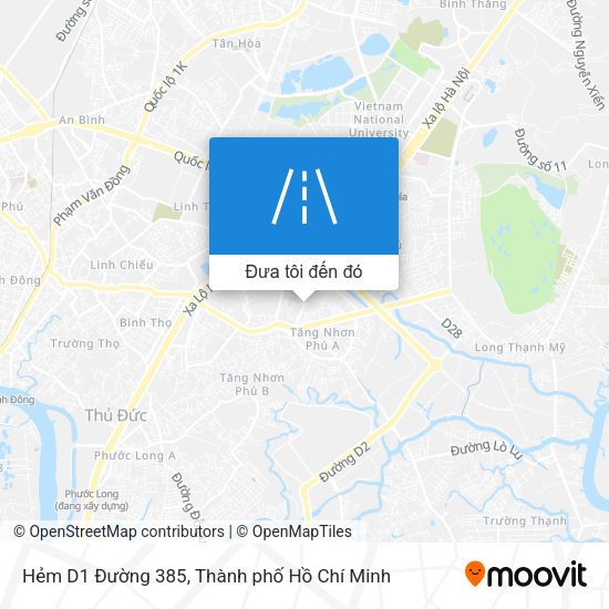 Bản đồ Hẻm D1 Đường 385