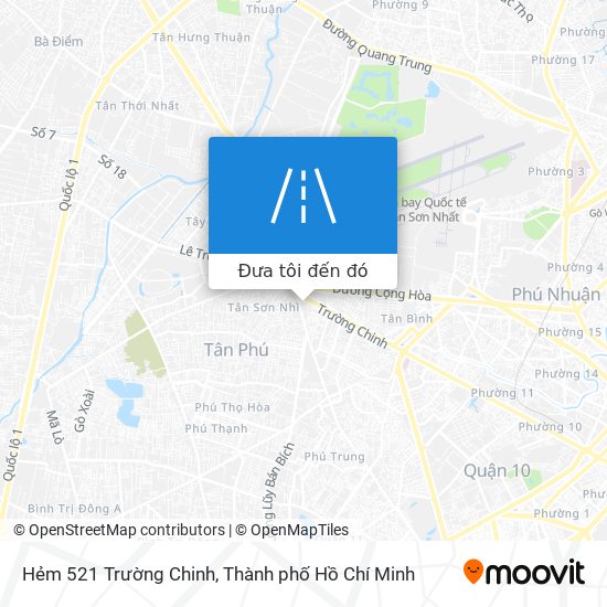 Bản đồ Hẻm 521 Trường Chinh