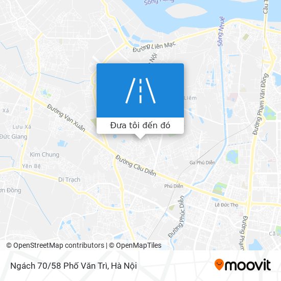 Bản đồ Ngách 70/58 Phố Văn Trì