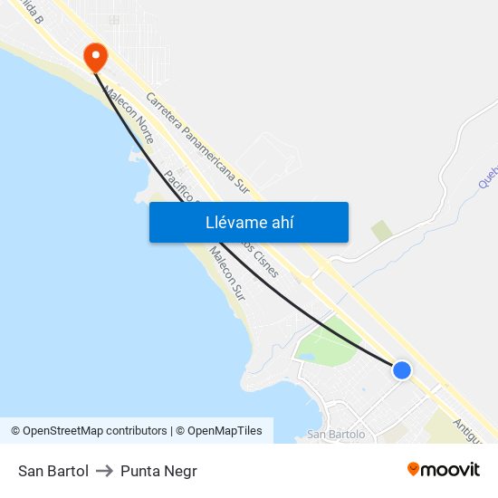 San Bartol to Punta Negr map