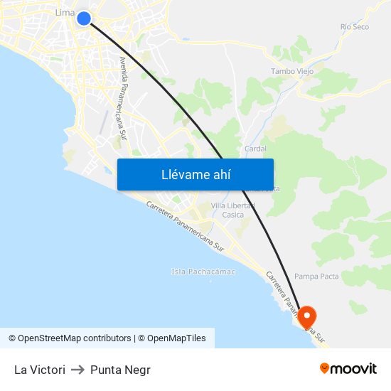 La Victori to Punta Negr map