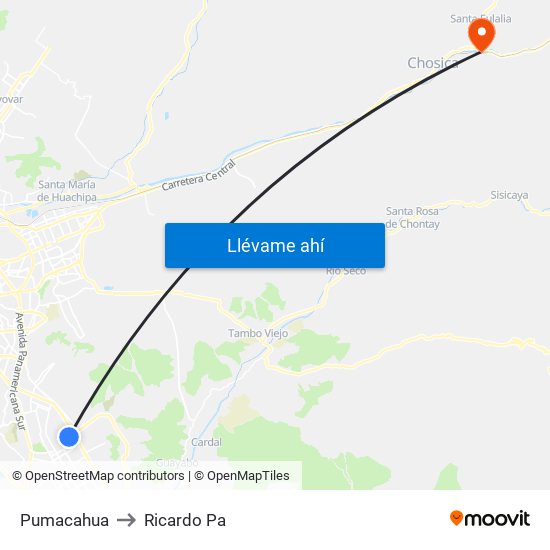 Pumacahua to Ricardo Pa map