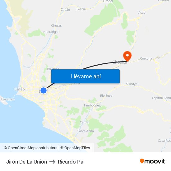 Jirón De La Unión to Ricardo Pa map