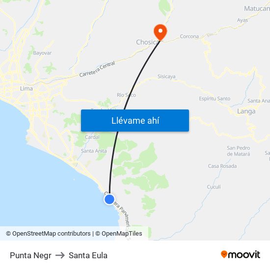 Punta Negr to Punta Negr map