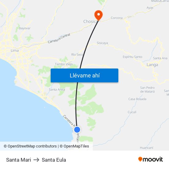 Santa Mari to Santa Eula map