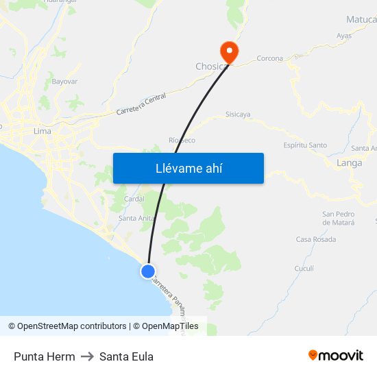 Punta Herm to Santa Eula map