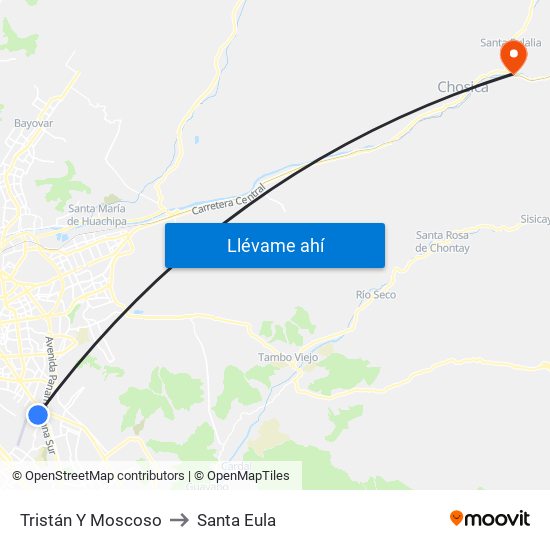 Tristán Y Moscoso to Santa Eula map