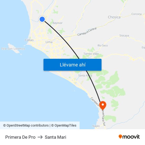 Primera De Pro to Santa Mari map