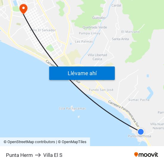 Punta Herm to Villa El S map