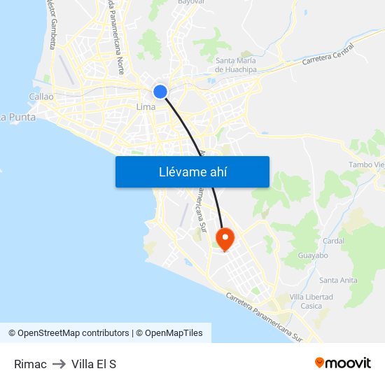 Rimac to Villa El S map