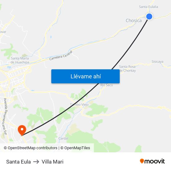 Santa Eula to Villa Mari map