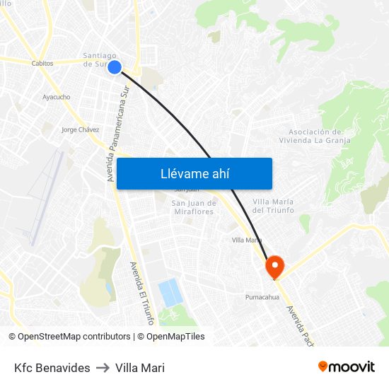 Kfc Benavides to Villa Mari map