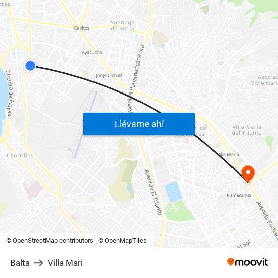 Balta to Villa Mari map