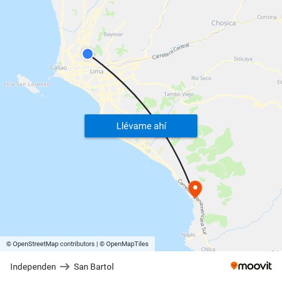 Independen to San Bartol map