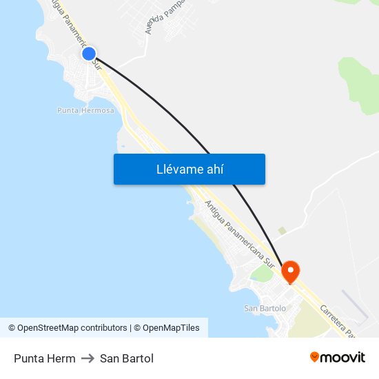 Punta Herm to San Bartol map