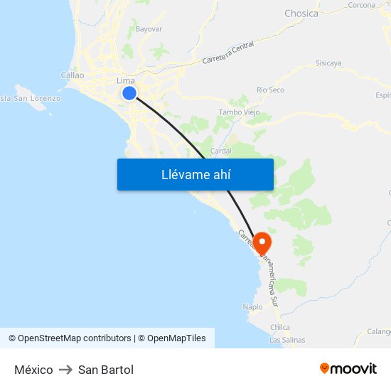 México to San Bartol map