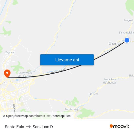 Santa Eula to Santa Eula map