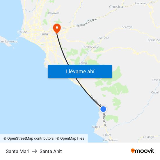 Santa Mari to Santa Anit map