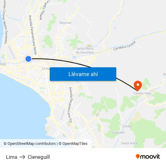 Lima to Lima map
