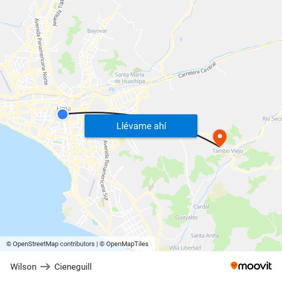 Wilson to Cieneguill map