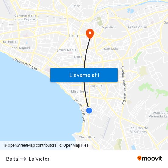 Balta to La Victori map