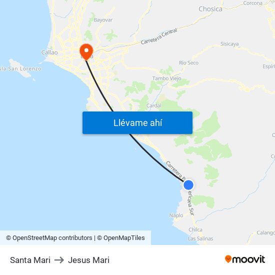 Santa Mari to Santa Mari map