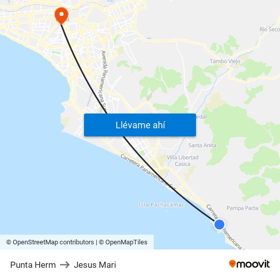 Punta Herm to Jesus Mari map
