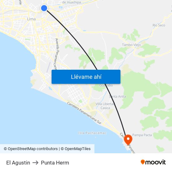 El Agustin to Punta Herm map