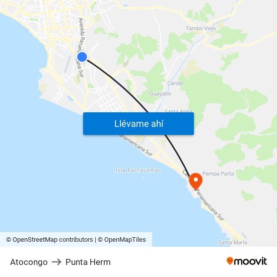 Atocongo to Punta Herm map