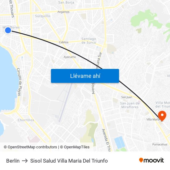 Berlín to Sisol Salud Villa María Del Triunfo map