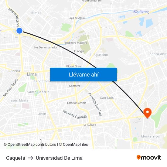 Caquetá to Universidad De Lima map