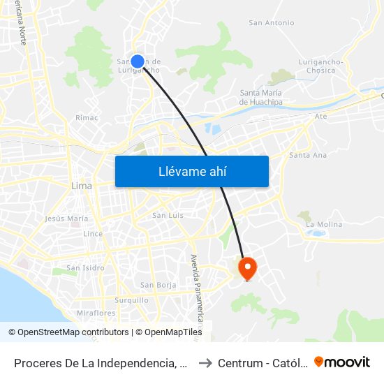 Proceres De La Independencia, 2041 to Centrum - Católica map