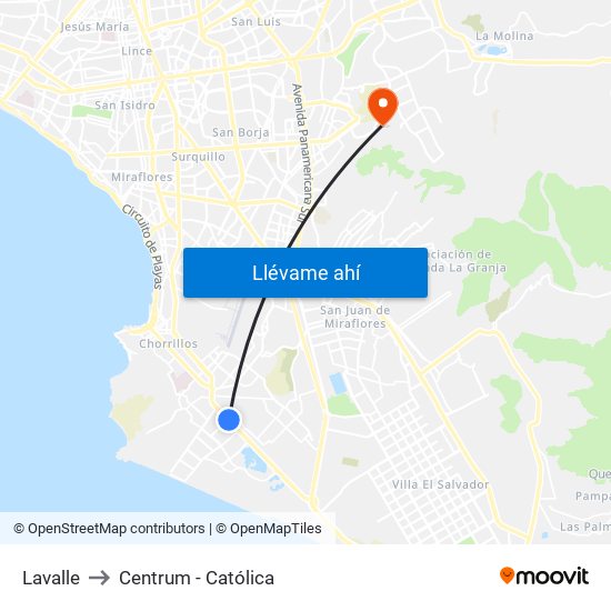 Lavalle to Centrum - Católica map