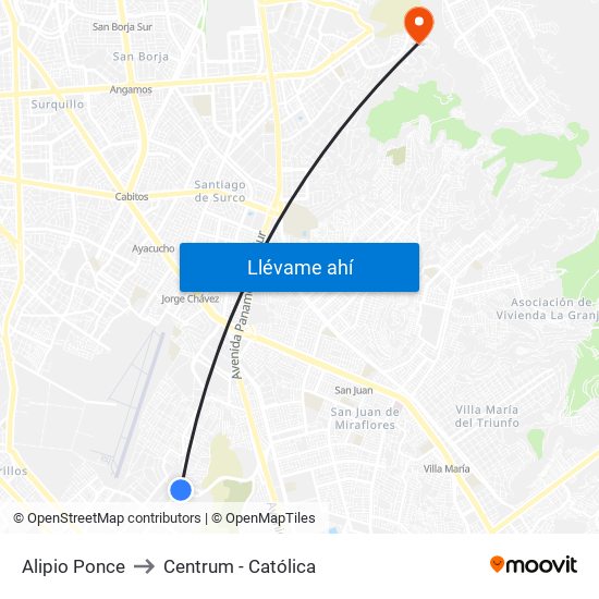 Alipio Ponce to Centrum - Católica map