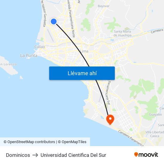 Dominicos to Universidad Científica Del Sur map