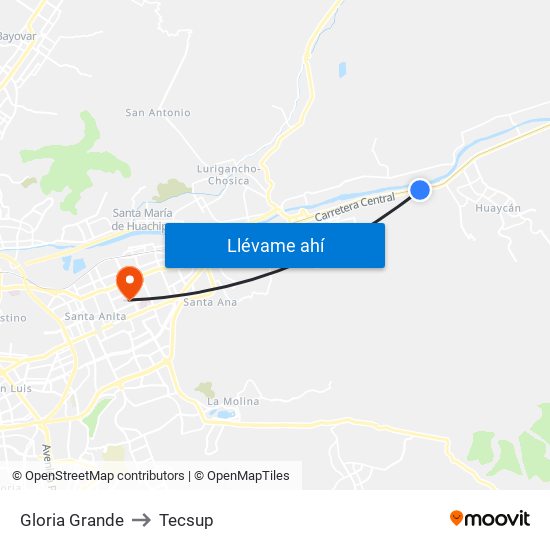 Gloria Grande to Tecsup map