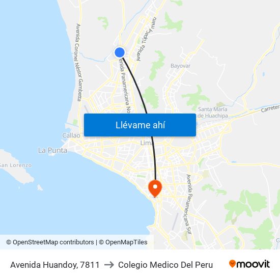 Avenida Huandoy, 7811 to Colegio Medico Del Peru map