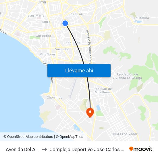 Avenida Del Aire, 601 to Complejo Deportivo José Carlos Carvajal Linares map
