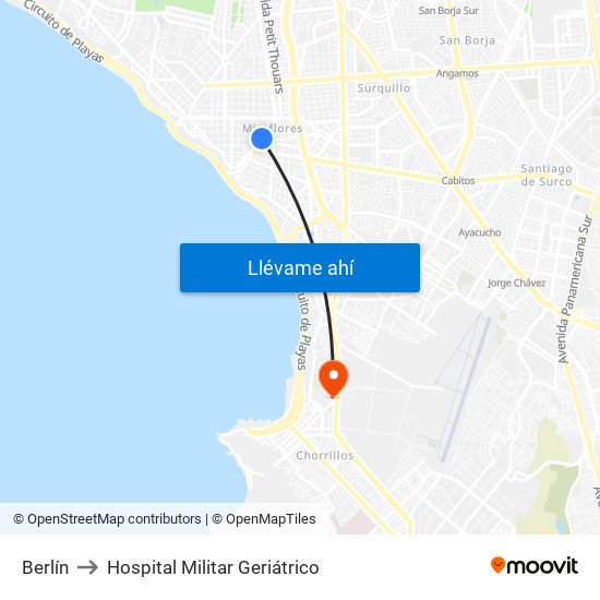 Berlín to Hospital Militar Geriátrico map