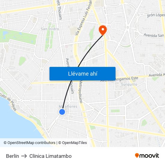 Berlín to Clínica Limatambo map