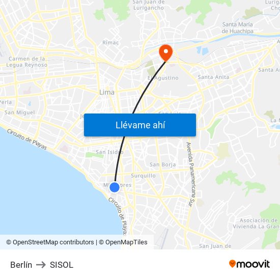 Berlín to SISOL map